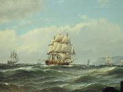 Carl Bille Shipping off the Norwegian Coast Sweden oil painting artist